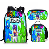Rainbow Friends Student Meal Pencil School Bags 3 Pcs Sets