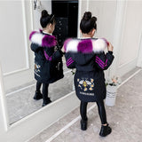 3-12T Kid Girl Cotton-padded Medium Long Thick Warm Coats Jackets