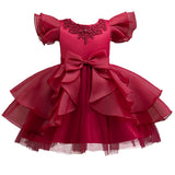 Kid Girls Wedding Cake Princess Dresses