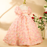 Kid Girl Host Catwalk Wedding Piano Performance Dresses