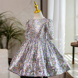 Kid Baby Girl Silver Tutu European American Princess Dresses