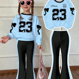 3-12T Kid Girl Suits Youth Fashion Trends Long Sleeves Suits 2 Pcs Set