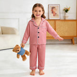 6M-4T Baby Girl Long-sleeved Striped Ice Silk Pajamas Loungewear