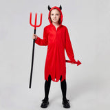 3-12Y Kid Girl Red Evil One-piece Devil Suits