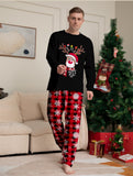 Family Matching Deer Snowflake Plaid Christmas Parent-child Pajamas