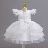 Kid Girls Wedding Cake Princess Dresses