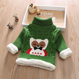 1-6T Kid Baby Girl Boy Long-sleeved Cartoon Turtleneck Knitted Sweater
