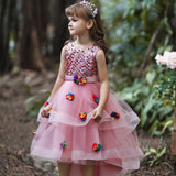 Kid Girls Birthday Princess Host Wedding Party Sleeveless Dresses