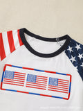 Baby Boy Girl Summer Independence Day Short T-Digital Printed 2 Pcs/set