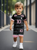 2026 New Sports Style Round Neck Short-sleeved Shorts Set Is Loose and Comfortable