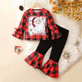 1-6T Kid Baby Girls Suit Halloween Ghost Pumpkin Bat Trumpet Suit 2 Pcs Set