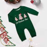 Family Matching Christmas Tree Snowman Letter Parent-child Loungewear Green Pajamas