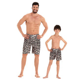 Family Matching Father Son Elastic Waistband Swimming Shorts Trunks Swimsuits