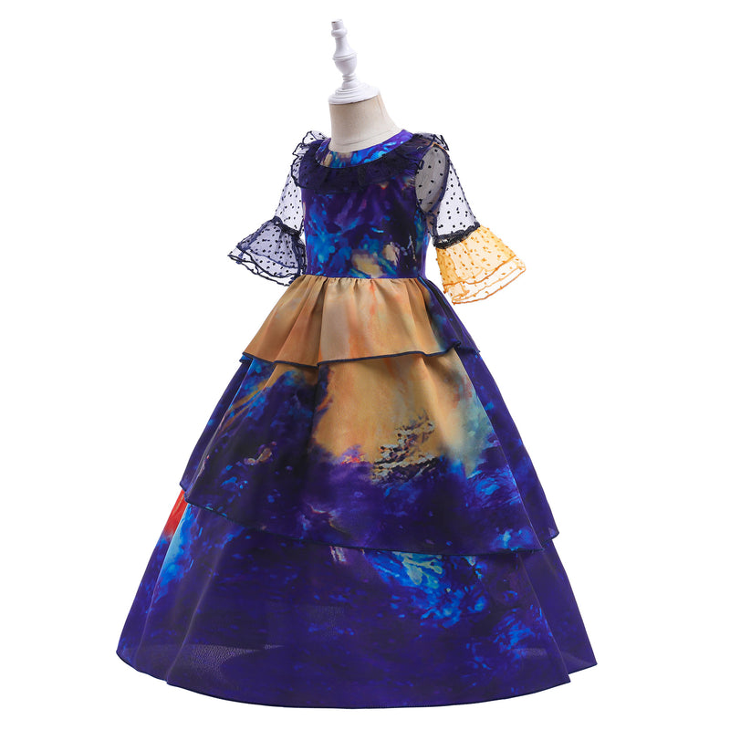 Kid Baby Girl Magic Full House Gauze Spot Holiday Dresses