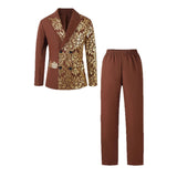 7-12Y Kid Boy Bronzing Printing Performance Formal Suit 2 Pcs Set