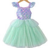 1-6Y Kid Baby Girls Fly Sleeve Mesh Sweet Sequins Princess Dresses