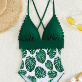 Family Matching Parent-child Bikini Sexy Solid Splicing Mother Daughter Swimsuit