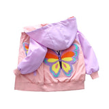 Medium and Large Girls Butterfly Jacket Children's Clothing Boys Fried Street Foreign Style Jacket Hooded