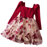 Kid Girl Korean Version Butterfly Embroidered Mesh Princess Dresses