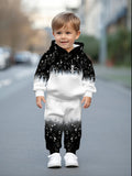 1-8Y Baby Kid Boys Hooded Fashion Trend Gradually Starry Sky Suit 2 Pcs Set