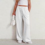 New solid color lines fashionable soft casual straight medium and adult trousers