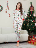 Family Matching Santa Claus Snowman Gingerbread Man Christmas Parent-Child Printed Loungewear Pajamas
