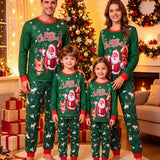 Family Matching Christmas Parent-child Pajamas Fashion Crew Neck Print Long-sleeved Loungewear