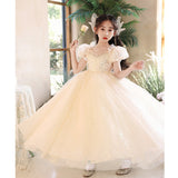 Kid Girl Princess Light Luxury Niche Flower Piano Performance Dresses