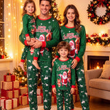 Family Matching Christmas Parent-child Pajamas Fashion Crew Neck Print Long-sleeved Loungewear