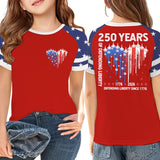 Kid Boy Girl USA Independence Day 250th Anniversary Loose Casual T-shirt Top