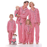 Family Christmas Parent-Child Suit Striped Pajamas Loungewear