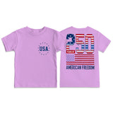 Kid Boy Girl Crew Neck Top Fashion Comfortable Independence Day T-shirt