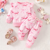 Baby Girl Cute Butterfly Print 2 Pcs Set Suit