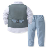 6M-8T Kid Baby Boys Spring Autumn Wedding Banquet 4 Pcs Set
