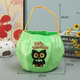Embroidered Halloween Portable 3D Candy Pumpkin Lantern Bag Basket