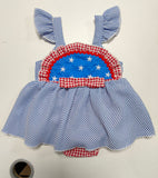 Baby Girls Summer Independence Day Flying Sleeves Suspender Dresses