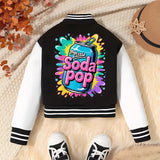 Kids INS Girls Baseball Jacket - Casual Sports School Uniform