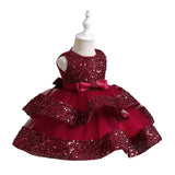 Kid Baby Girl Princess Sequined Multi-layer Fluffy Dresses