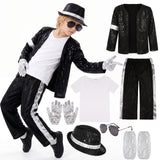 Children's Michael Jackson Costume Set Sequin Costume Halloween Stage Costume