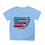 Kid Girl Boy 250th Anniversary Independence Day Printed Comfortable Casual T-Shirt