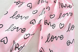 6M-4T Baby Girl Summer Satin Printed Long-sleeved Loungewear Pajamas