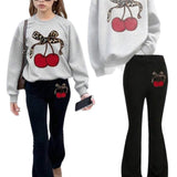 3-12T Kid Girl Suits Youth Fashion Trends Long Sleeves Suits 2 Pcs Set