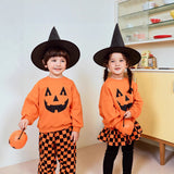 6M-5T Kid Baby Boy Girl Halloween Pumpkin Long-sleeved Suit Costume