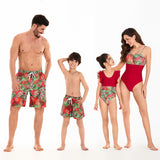 Family Matching Swimsuit Mother Daughter Father Son Beach Parent-child Swimwear