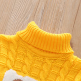 1-6T Kid Baby Girl Boy Long-sleeved Cartoon Turtleneck Knitted Sweater