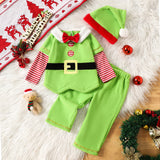 Baby Girl Autumn Christmas Cute Bow Fake 2 Pcs Sets