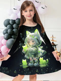 Girls Dress Romantic Color Playful Cartoon Cute Girls Dress