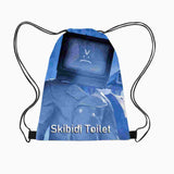 Kid Skibidi Toilet Man Drawstring Backpack Cartoon Game Travel Bags