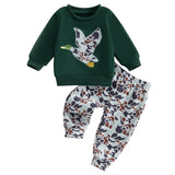 Baby Boy Autumn Cute Sporty Animal Embroidered 2 Pcs Sets