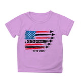 Kid Girl Boy 250th Anniversary Independence Day Printed Comfortable Casual T-Shirt